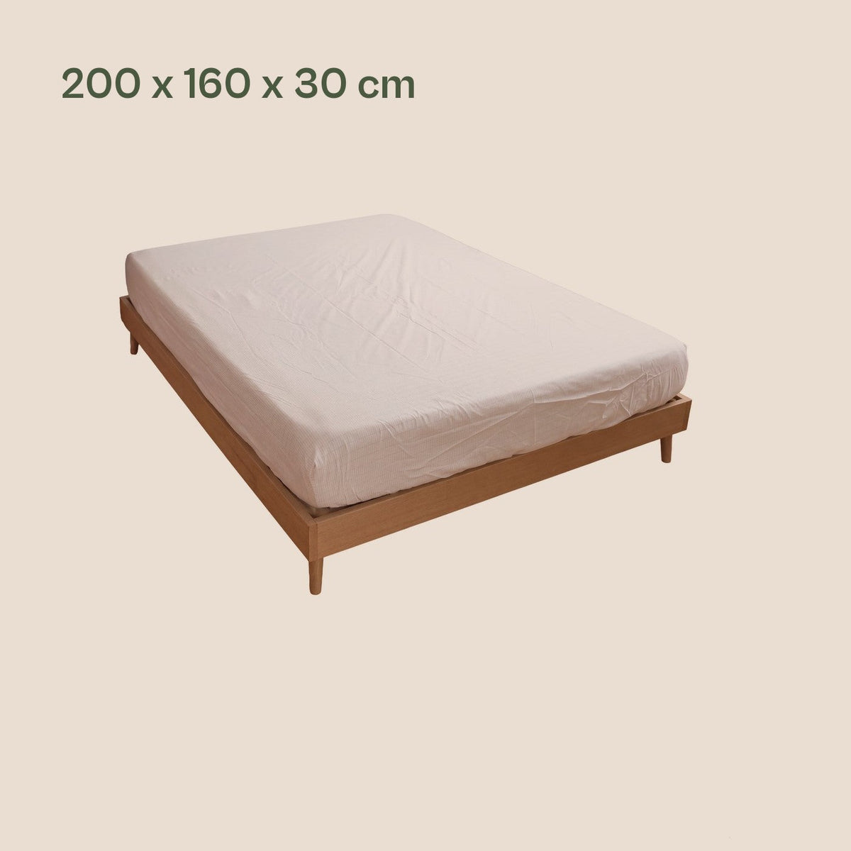 Earthle aardingshoeslaken strak om een tweepersoonsmatras, 200 x 160 x 30 cm