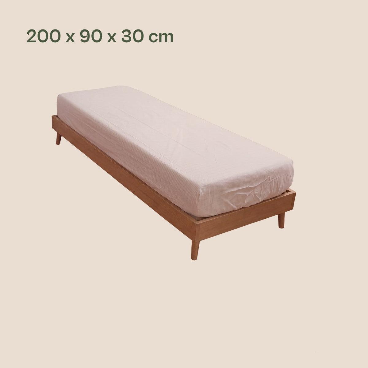 Earthle aardingshoeslaken strak om een eenpersoonsmatras, 200 x 90 x 30 cm